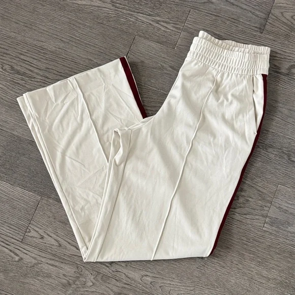 🌼ATHLETA🌼 Finish Line Track Pants with Burgundy Stripes, Size L - Picture 8 of 11